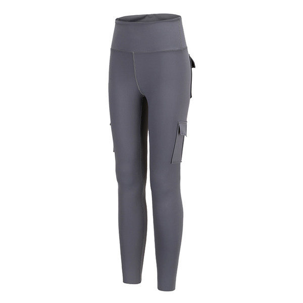 Sportske ženske duge tajice s visokim strukom i džepovima