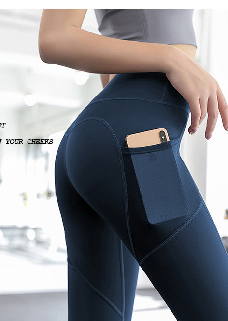 Ženske sportske tajice s džepom i visokim strukom