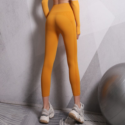 Ženske sportske tajice za trening sa visokim strukom i natpisom