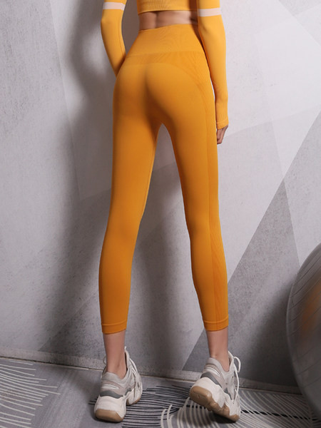 Ženske sportske tajice za trening sa visokim strukom i natpisom