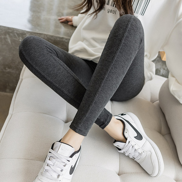 Ženske ležerne tajice od samtastog žerseja i elastičnog struka