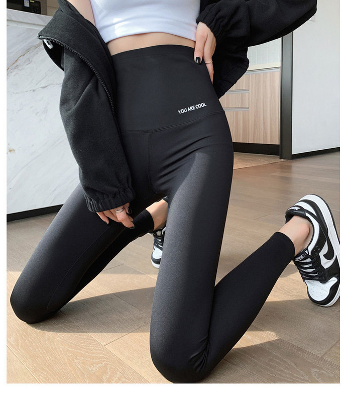 Ženske dnevne sportske tajice s visokim strukom i natpisom