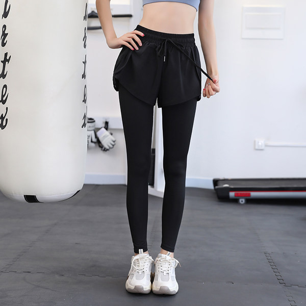 Ženske sportske tajice s kratkim hlačicama i vezicama