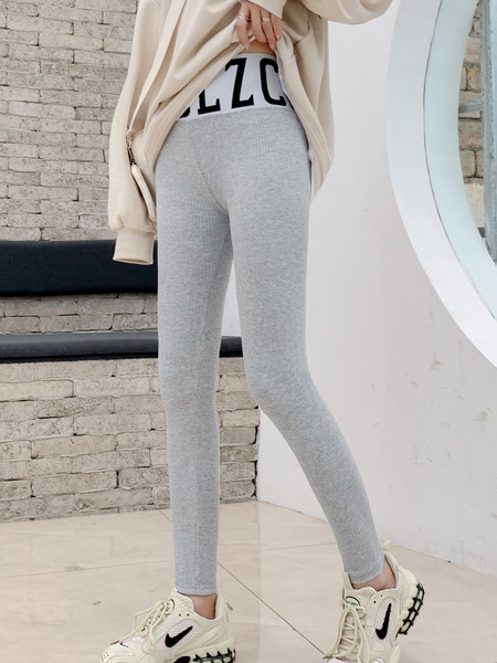 Ženske tajice od samtastog žerseja sa širokom elastičnom trakom