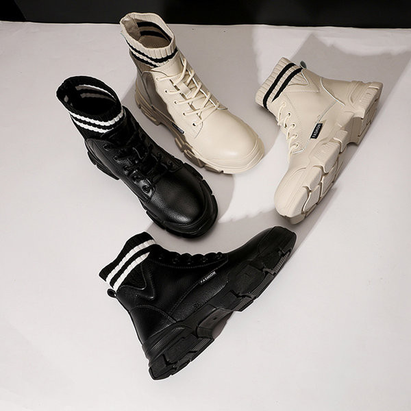 Novi model ženskih čizama od eko kože sa pertlama i natpisom