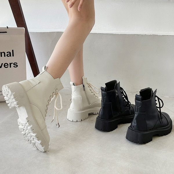 Ženske čizme od eko kože sa visinom potplata 7 cm