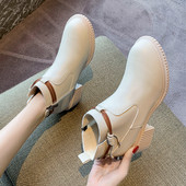 Ženske proljetno-jesenske čizme od eko kože sa patentnim zatvaračem