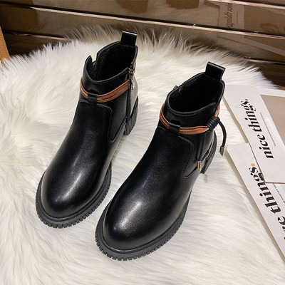 Ženske proljetno-jesenske čizme od eko kože sa patentnim zatvaračem