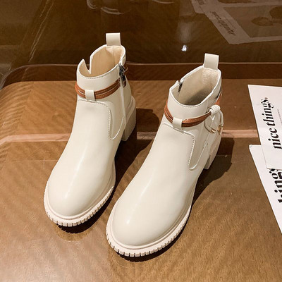 Ženske proljetno-jesenske čizme od eko kože sa patentnim zatvaračem