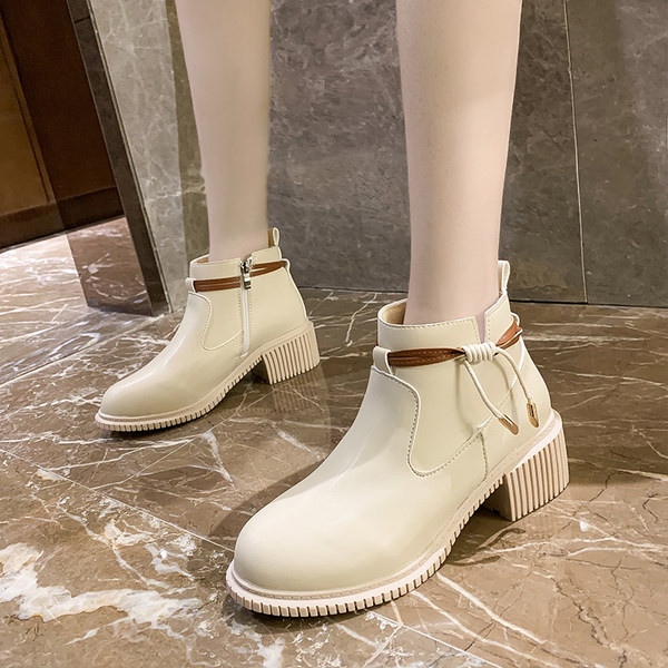 Ženske proljetno-jesenske čizme od eko kože sa patentnim zatvaračem