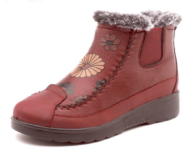 Zategnute pamučne cipele ženske zimske plus baršunaste zadebljane tople neklizajuće majčine cipele mekani potplat bakine cipele čizme za snijeg za srednje i starije osobe