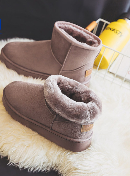 Дамски боти от еко велур с топла подплата