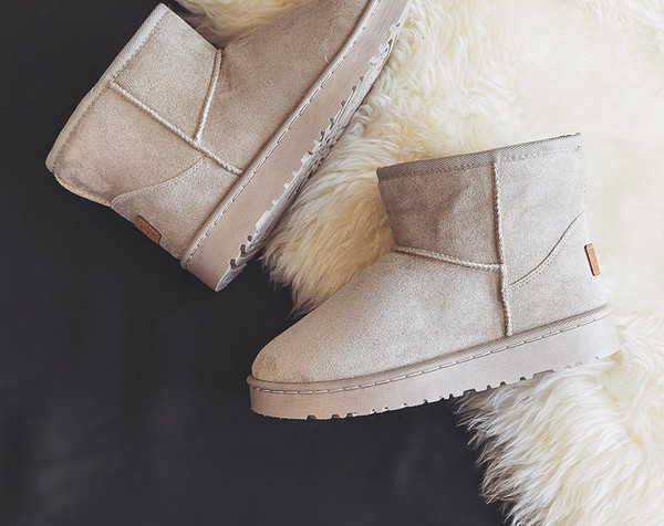 Дамски боти от еко велур с топла подплата