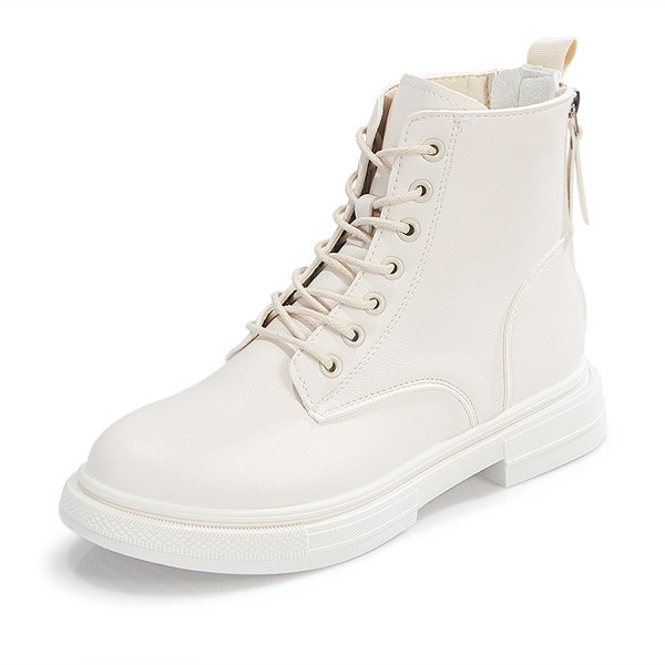 Ženske čizme od eko kože sa patentnim zatvaračem i vezicama