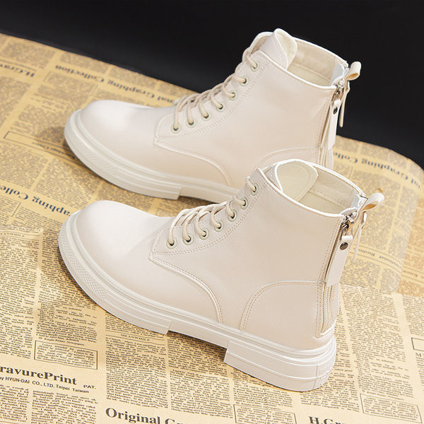 Ženske čizme od eko kože sa patentnim zatvaračem i vezicama