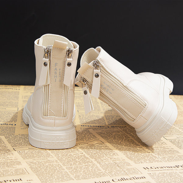 Ženske čizme od eko kože sa patentnim zatvaračem i vezicama