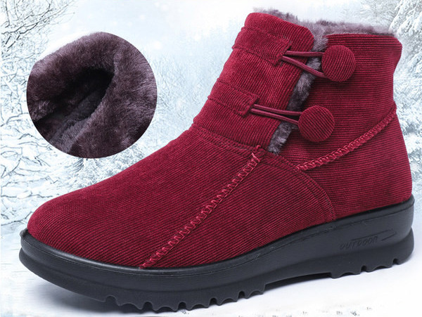 Ženske zimske čizme s toplom postavom i elastikom