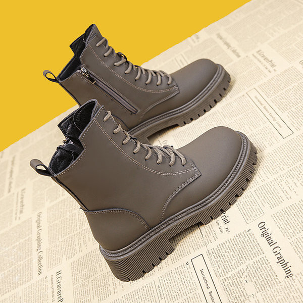 Ležerne ženske čizme s vezicama i patentnim zatvaračem