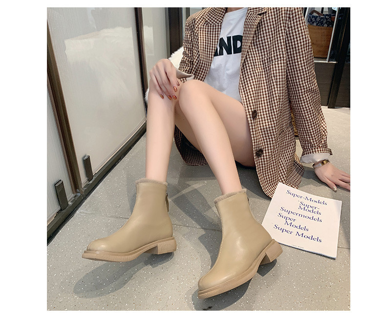 Кожени дамски боти с топла подплата 