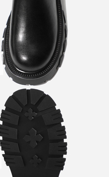 Ženske čizme od čiste eko kože sa grubim đonom