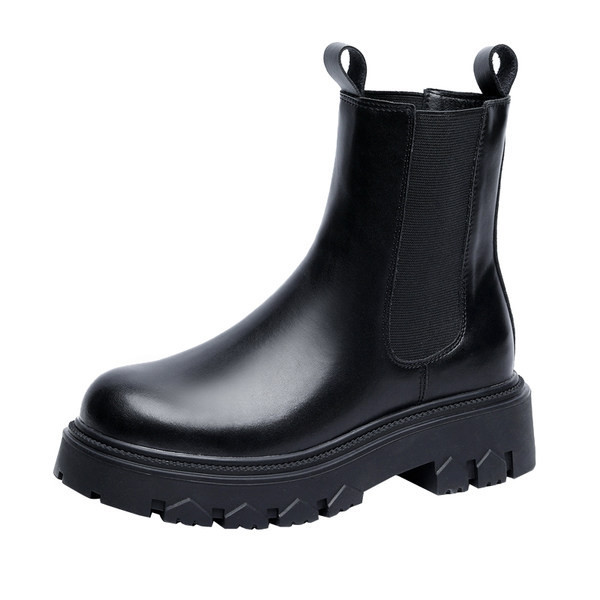 Ženske čizme od čiste eko kože sa grubim đonom