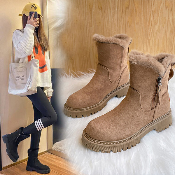 Ženske zimske čizme od eko brušene kože sa toplom postavom