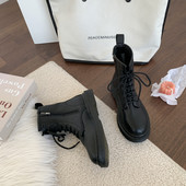 Дамски боти изчистен модел от еко кожа