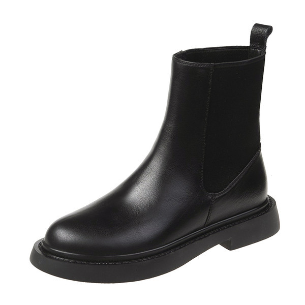 Sieviešu ādas zābaki ar elastīgu un raupju zoli