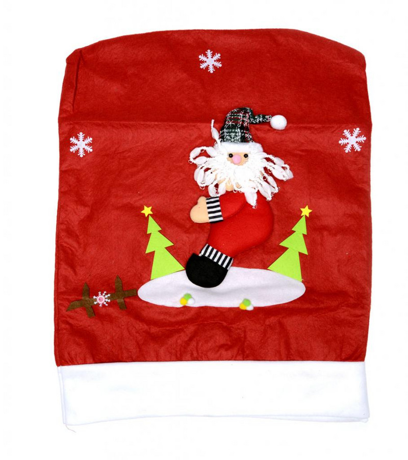 Коледен аксесоар  Ahelos, Калъф за стол, Дядо Коледа, 63х48 см