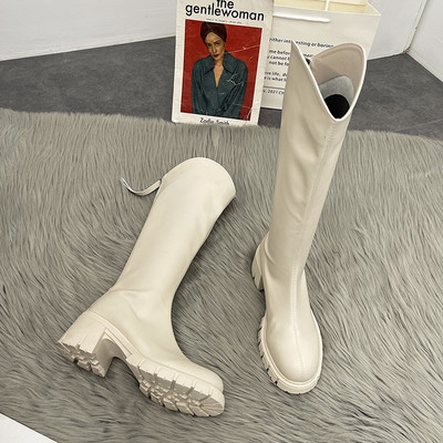 Elegantne ženske čizme na petu s patentnim zatvaračem