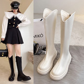 Ženske kožne čizme u bijeloj i crnoj boji