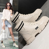 Novi model ženskih kožnih čizama na pertlu u crnoj i bež boji