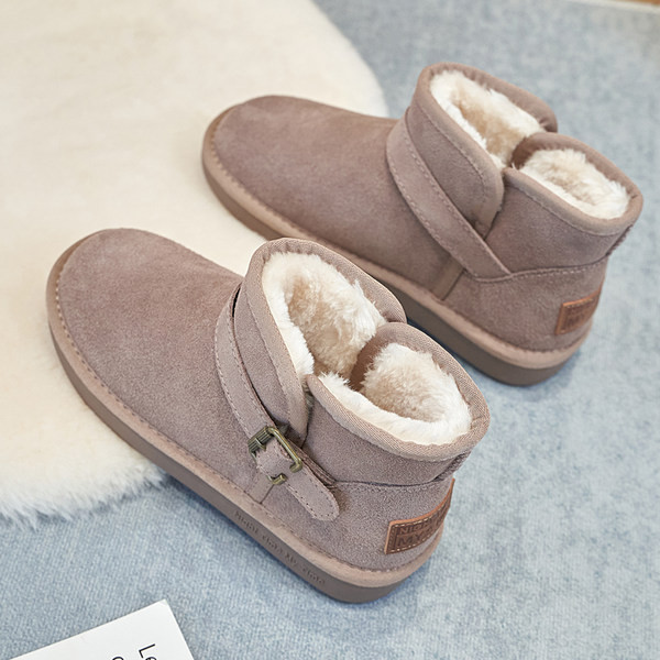 Zimske tople čizme od eko brušene kože s postavom