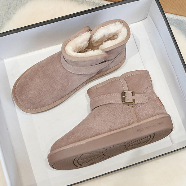 Zimske tople čizme od eko brušene kože s postavom