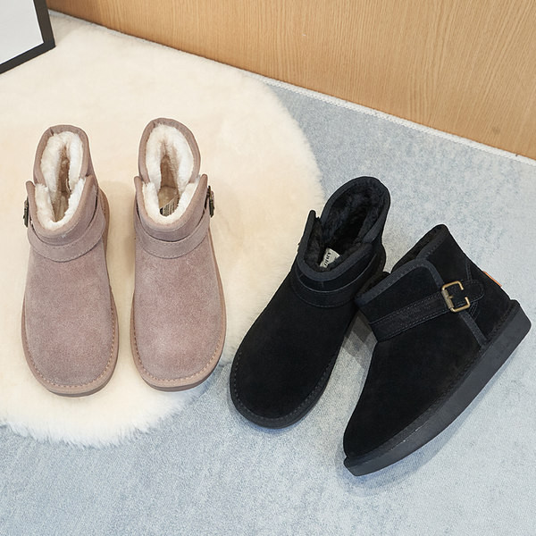 Zimske tople čizme od eko brušene kože s postavom