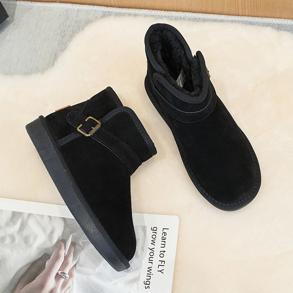 Zimske tople čizme od eko brušene kože s postavom