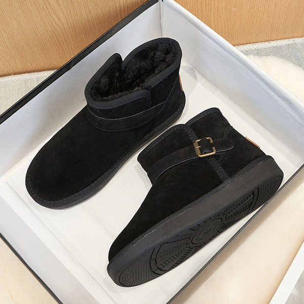 Zimske tople čizme od eko brušene kože s postavom