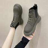 Ženske kožne čizme sa vezicama u dvije boje