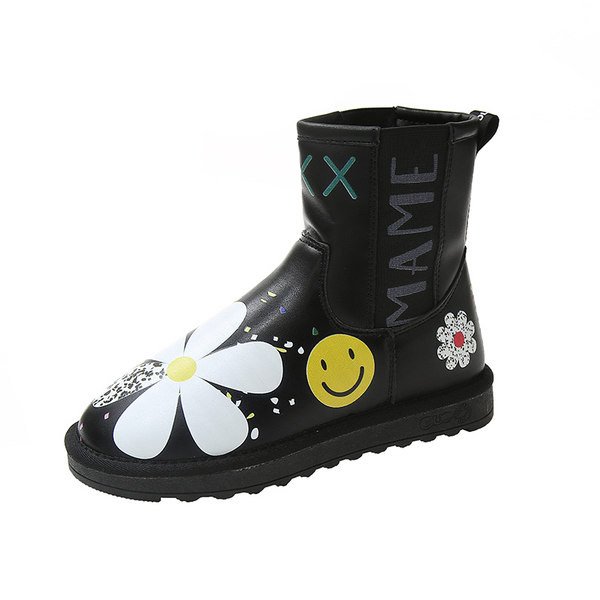 Aktuelne ženske čizme zaobljeni model sa aplikacijom