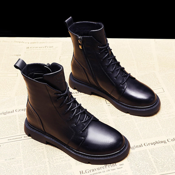 Ležerne ženske čizme od eko kože sa vezicama i patentnim zatvaračem