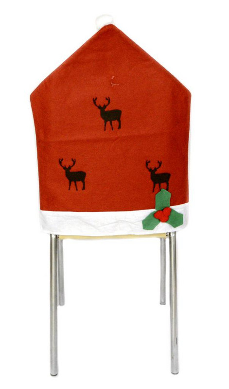 Коледен аксесоар  Ahelos, Калъф за стол, Елени, 69х47 см