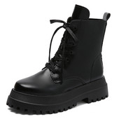 Moderne ženske čizme sa debelim đonom sa vezicama