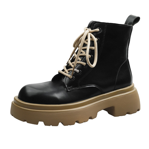 Ženske čizme sa đonom u boji i vezicama od eko kože