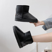 Zimske tople čizme od eko kože sa sjajnim efektom