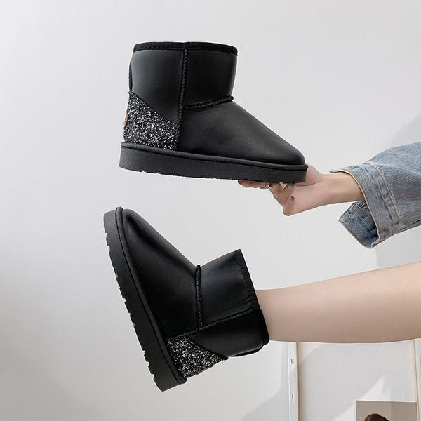 Zimske tople čizme od eko kože sa sjajnim efektom