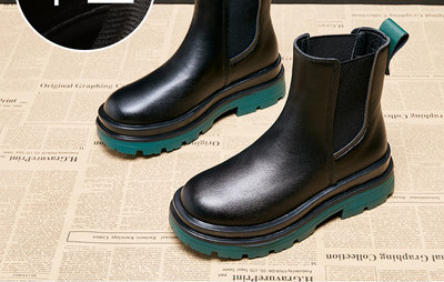 Ležerne kožne čizme s ravnim potplatom