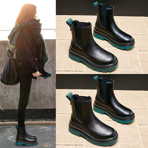 Ležerne kožne čizme s ravnim potplatom