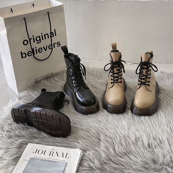 Moderne ženske čizme od eko kože sa vezicama - crne i smeđe