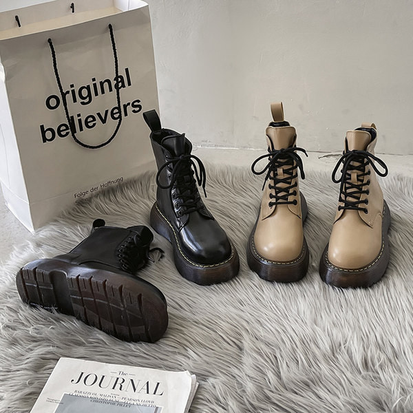 Moderne ženske čizme od eko kože sa vezicama - crne i smeđe