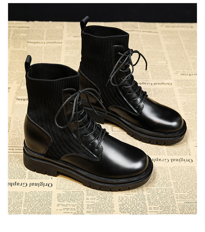 Casual ženske čizme sa vezicama od eko kože i tekstila